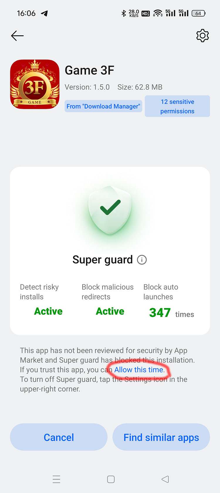How to install Game 3f App on Android phone?(pic3)